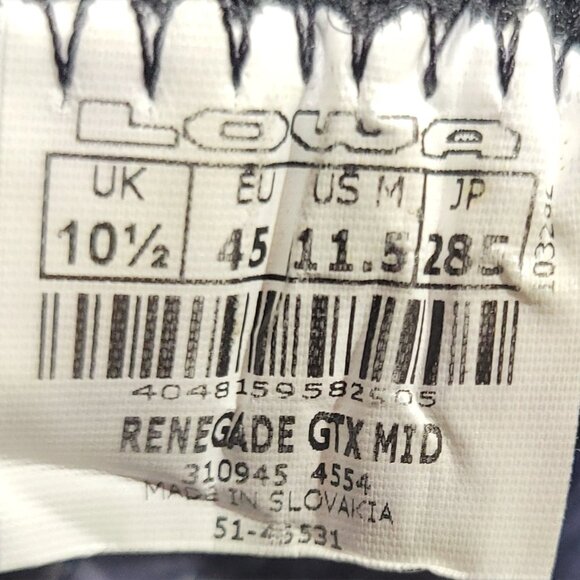 Lowa Renegade GTX Men's Size 11.5 Brown Leather Gore-Tex Waterproof Hiking Boots - Picture 12 of 12